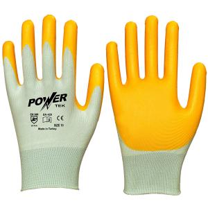 Power Tek Sarı Nitril Kaplı İşçi İş Eldiveni XL/10