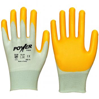 Power Tek Sarı Nitril Kaplı İşçi İş Eldiveni XL/10