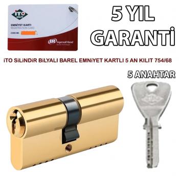 İto 754/68 mm Silindir Bilyalı Barel Emniyet Kartlı 5 Anahtarlı