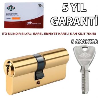 İto 754/68 mm Silindir Bilyalı Barel Emniyet Kartlı 5 Anahtarlı