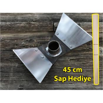 Perçinli Çelik Çapa Çift Taraflı 12x20 cm Sap Hediyeli 45 cm