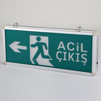 Acil Çıkış Levhası Şarjlı Ledli Exit Armatürü 15x36 cm