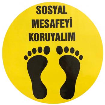 Sosyal Mesafeyi Koruyalım Etiketi Sticker 32 cm