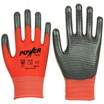 Power Tek Siyah Nitril Kaplı İşçi İş Eldiveni XL/10