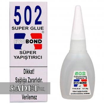 EvoBond 502 Süper Japon Yapıştırıcısı 20 gr 5 ADET