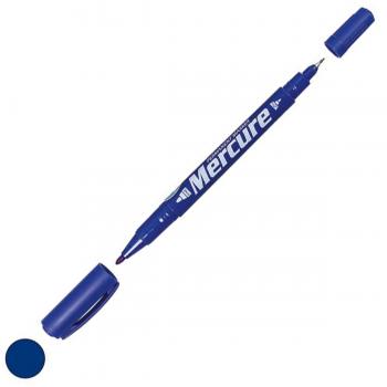 Mercure Marker Cd Kalemi Çift Uçlu İnce Kalın Kalem Mavi